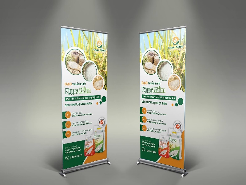 Standee Nhôm Cuốn Kích thước 180cm x 80cm